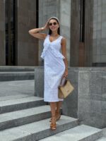 Платье миди шитьё без рукавов