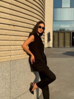 Костюм жилет удлинённый брюки зауженные