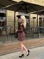 Платье-жакет с разрезом на плече