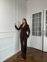 Костюм жакет двубортный брюки прямые