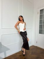 Юбка экокожа миди