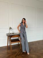 Брюки палаццо с защипами