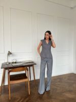 Брюки палаццо с защипами