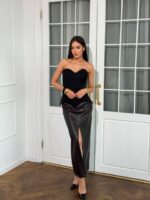 Юбка экокожа миди