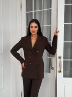 Костюм жакет двубортный брюки прямые