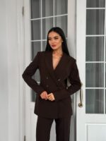 Костюм жакет двубортный брюки прямые