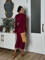 Костюм жакет с баской и юбка миди