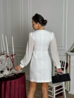 Платье со стразами рукав шифон