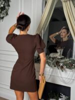 Платье мини с клапанами