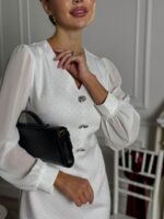 Платье со стразами рукав шифон